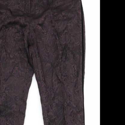 Womens UK Size 14 Per Una Regular Fit Dress Pants Brown Trousers