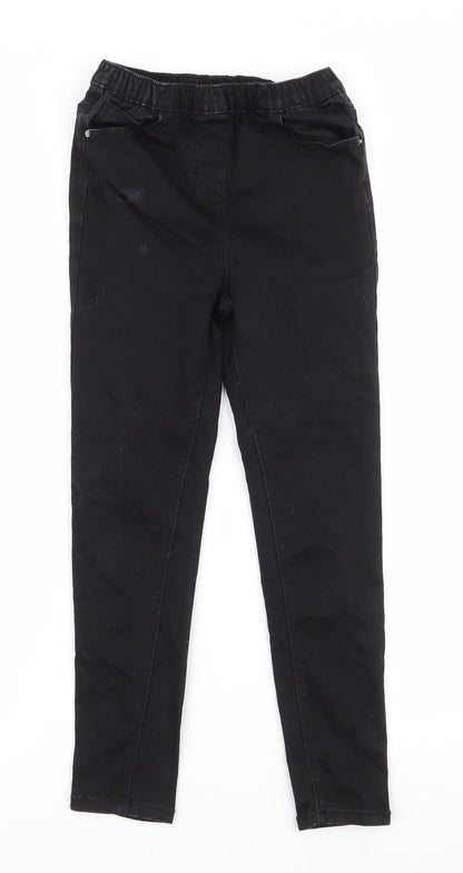 Matalan Girls Black  Cotton Skinny Jeans Size 9 Months  Slim Pullover