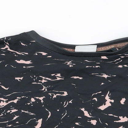 Holyfield Girls Black  Polyester Cropped T-Shirt Size XS Round Neck Pullover - Activewear top