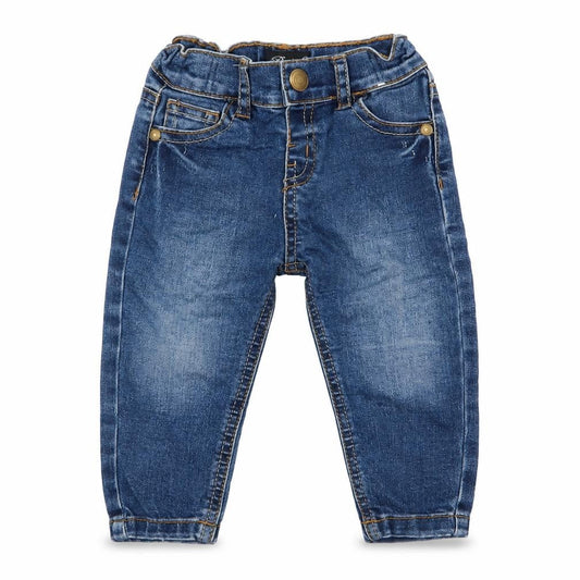 Denim Co Boys Blue  Cotton Cargo Jeans Size 6-9 Months  Button