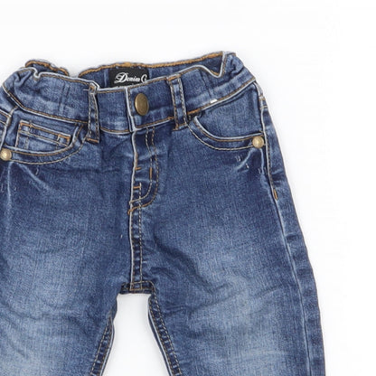 Denim Co Boys Blue  Cotton Cargo Jeans Size 6-9 Months  Button