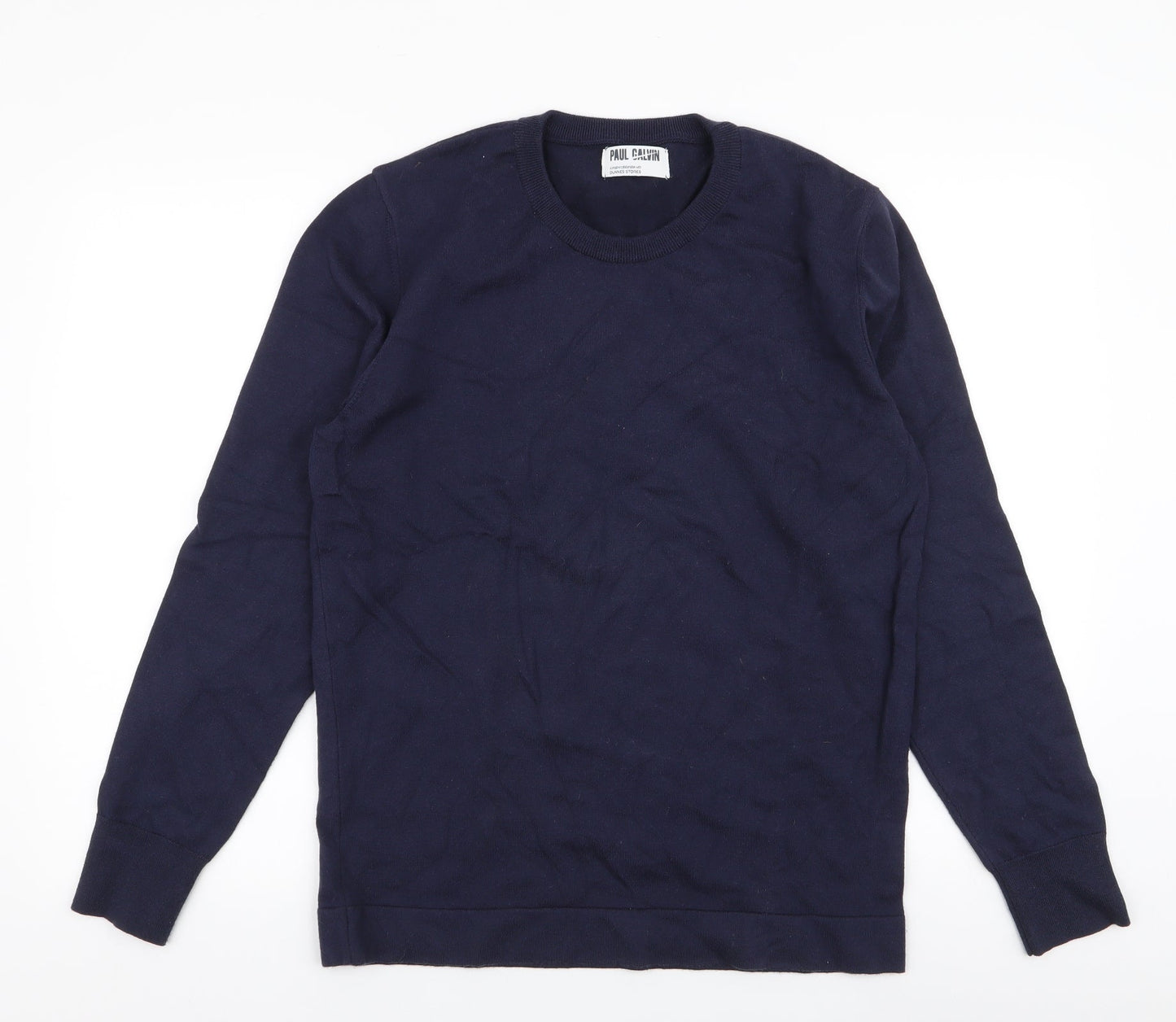 Paul Galvin Mens Blue Round Neck  Acrylic Pullover Jumper Size M