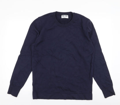 Paul Galvin Mens Blue Round Neck  Acrylic Pullover Jumper Size M