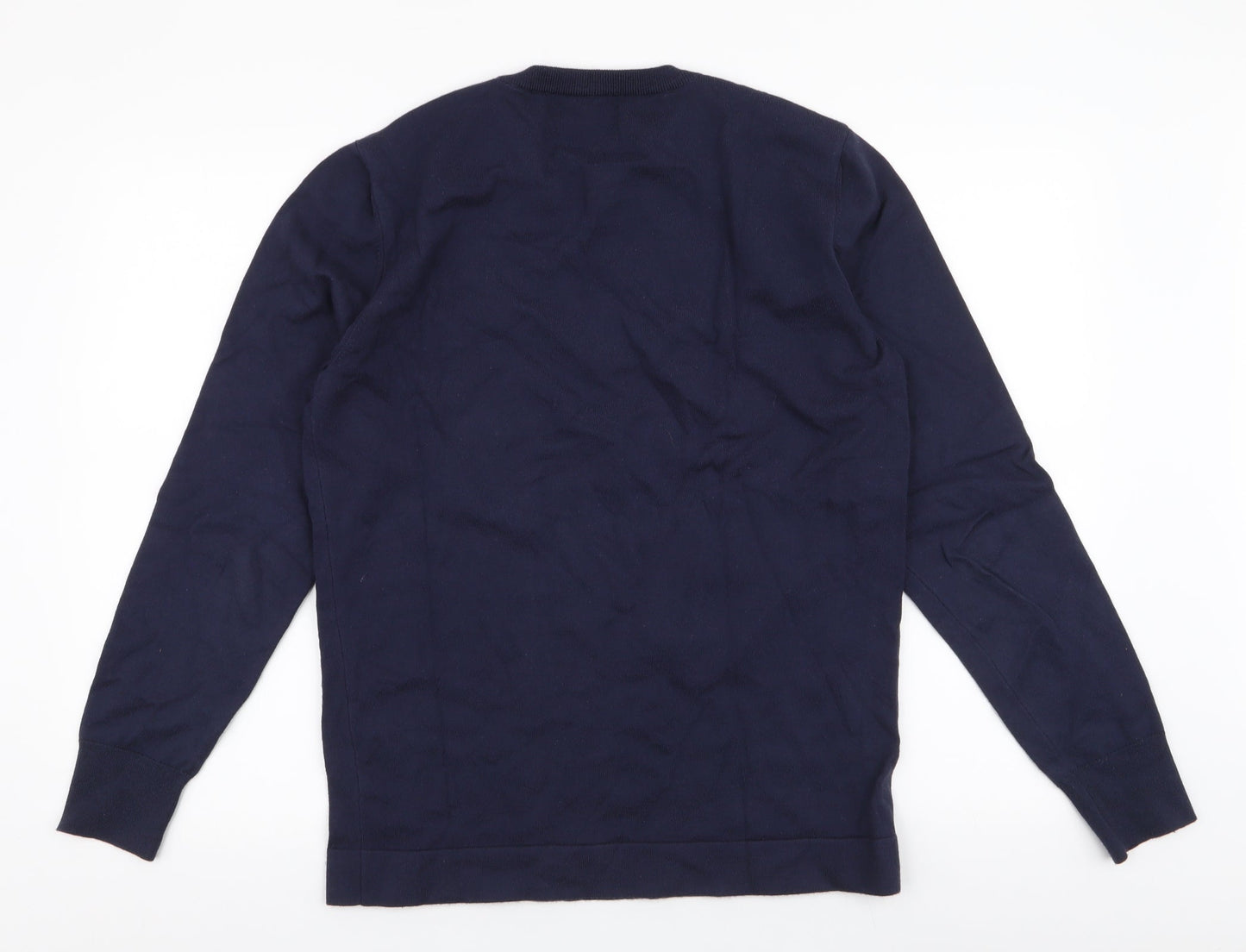 Paul Galvin Mens Blue Round Neck  Acrylic Pullover Jumper Size M