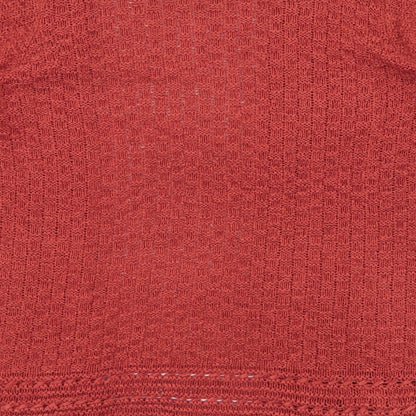 Isle Collection Womens Orange V-Neck  Acrylic Cardigan Jumper Size M