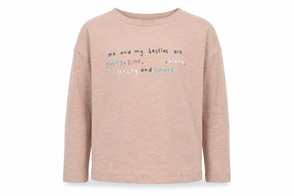 Front view of George boys’ beige polyester jersey t-shirt, size 2-3, years round neck pullover - friends