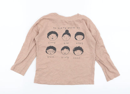 George Boys Beige  Polyester Jersey T-Shirt Size 2-3 Years Round Neck Pullover - Friends