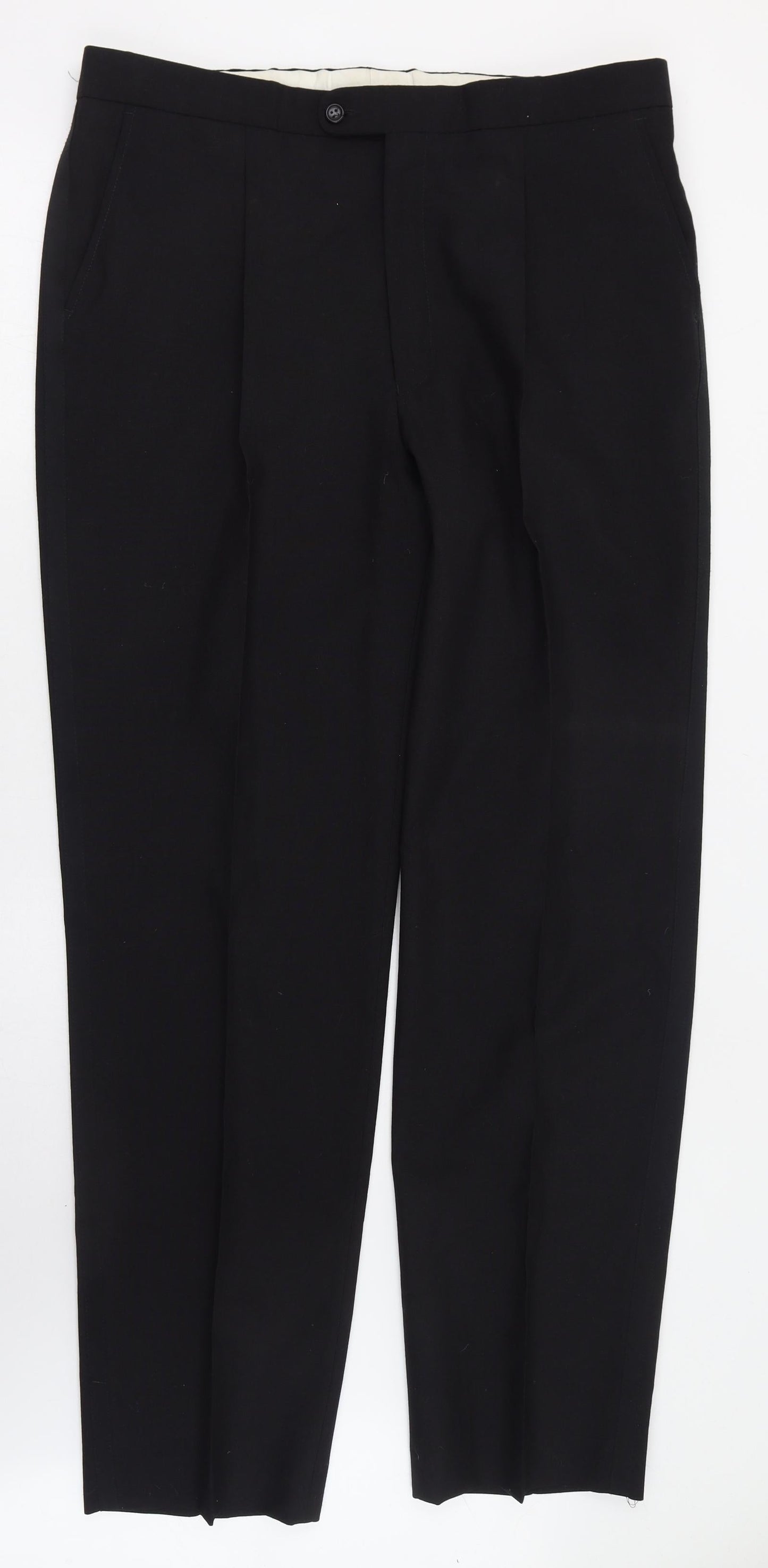 Preworn Womens Black  Polyester Trousers  Size 20 L32 in Regular Zip