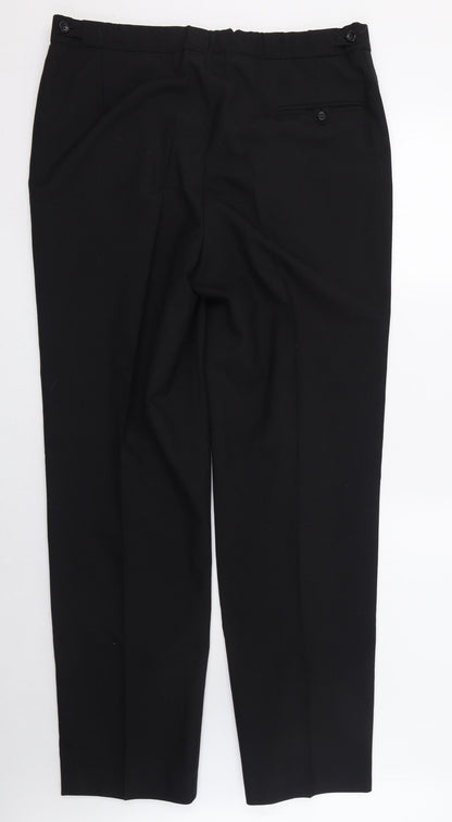 Preworn Womens Black  Polyester Trousers  Size 20 L32 in Regular Zip