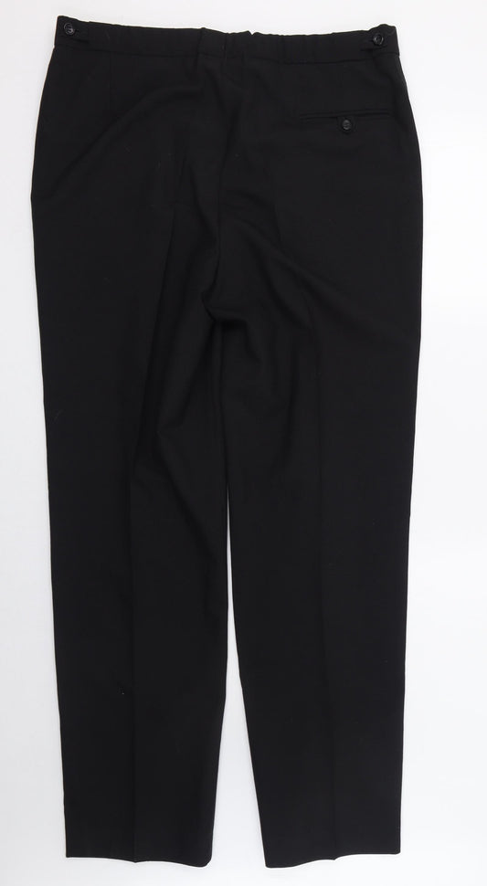 Preworn Womens Black  Polyester Trousers  Size 20 L32 in Regular Zip