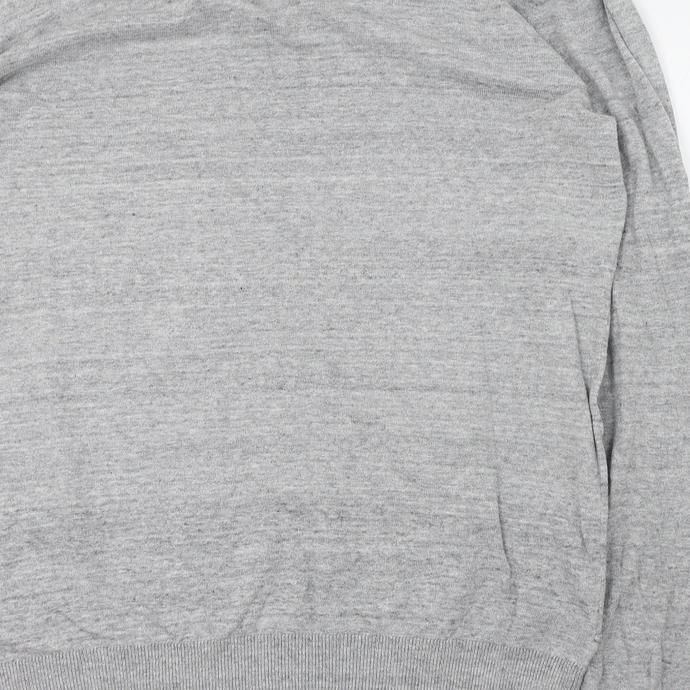 Matalan Mens Grey V-Neck  Cotton Pullover Jumper Size L