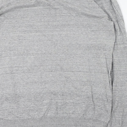 Matalan Mens Grey V-Neck  Cotton Pullover Jumper Size L