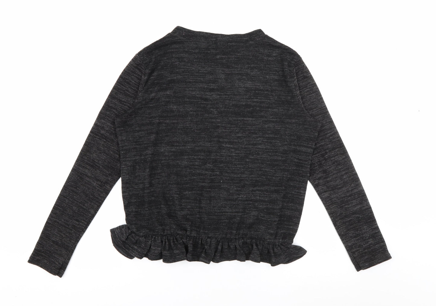 Boohoo Womens Grey V-Neck  Polyester Pullover Jumper Size L