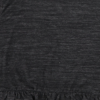 Boohoo Womens Grey V-Neck  Polyester Pullover Jumper Size L