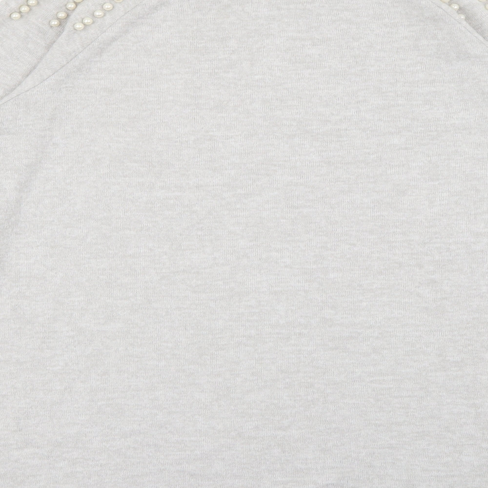 Geaorge Womens Grey Crew Neck  Viscose Pullover Jumper Size M