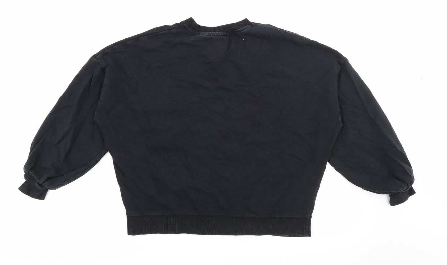 F&F Womens Black  Cotton Pullover Sweatshirt Size 10