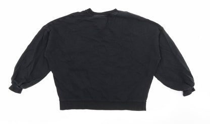 F&F Womens Black  Cotton Pullover Sweatshirt Size 10