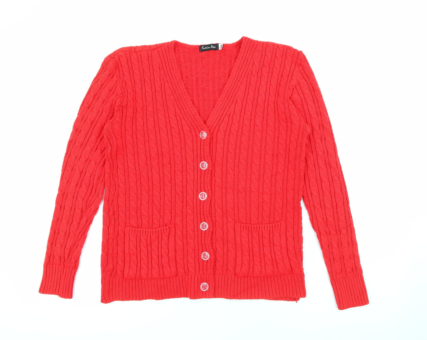 Womens UK Size S Fashion Alert Red Cardigan Jumper