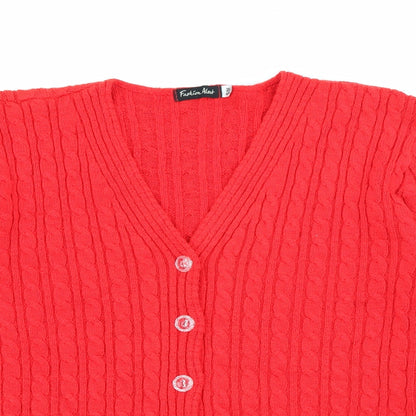 Womens UK Size S Fashion Alert Red Cardigan Jumper