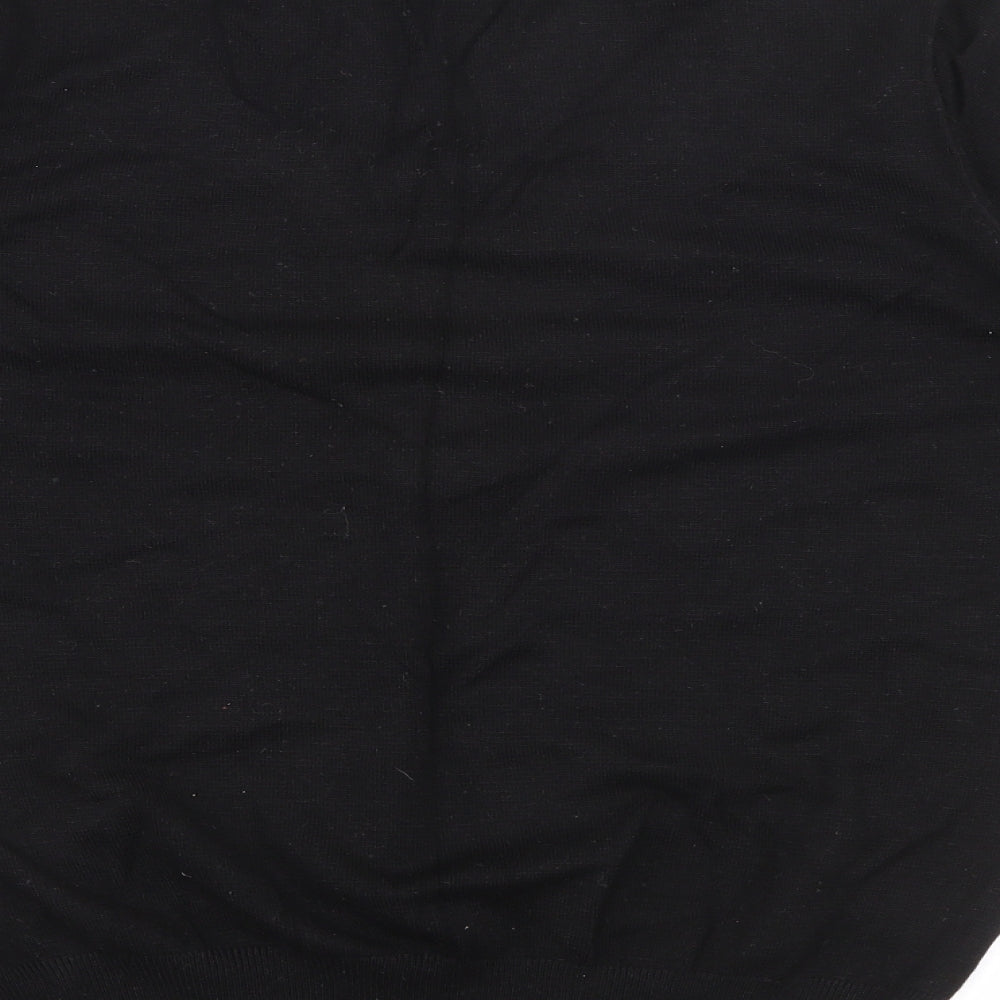 Sevenhill Womens Black Collared  Viscose Pullover Jumper Size XL