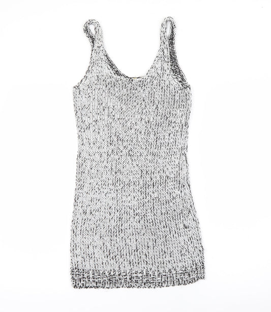 H&M Womens Silver  Viscose Bodycon  Size 10  Scoop Neck  - Sparkle