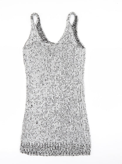 H&M Womens Silver  Viscose Bodycon  Size 10  Scoop Neck  - Sparkle