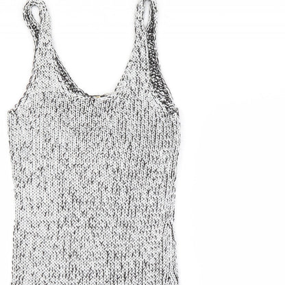 H&M Womens Silver  Viscose Bodycon  Size 10  Scoop Neck  - Sparkle