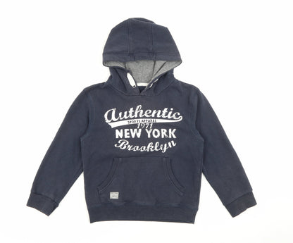Rebel Boys Blue  Cotton Pullover Hoodie Size 7-8 Years