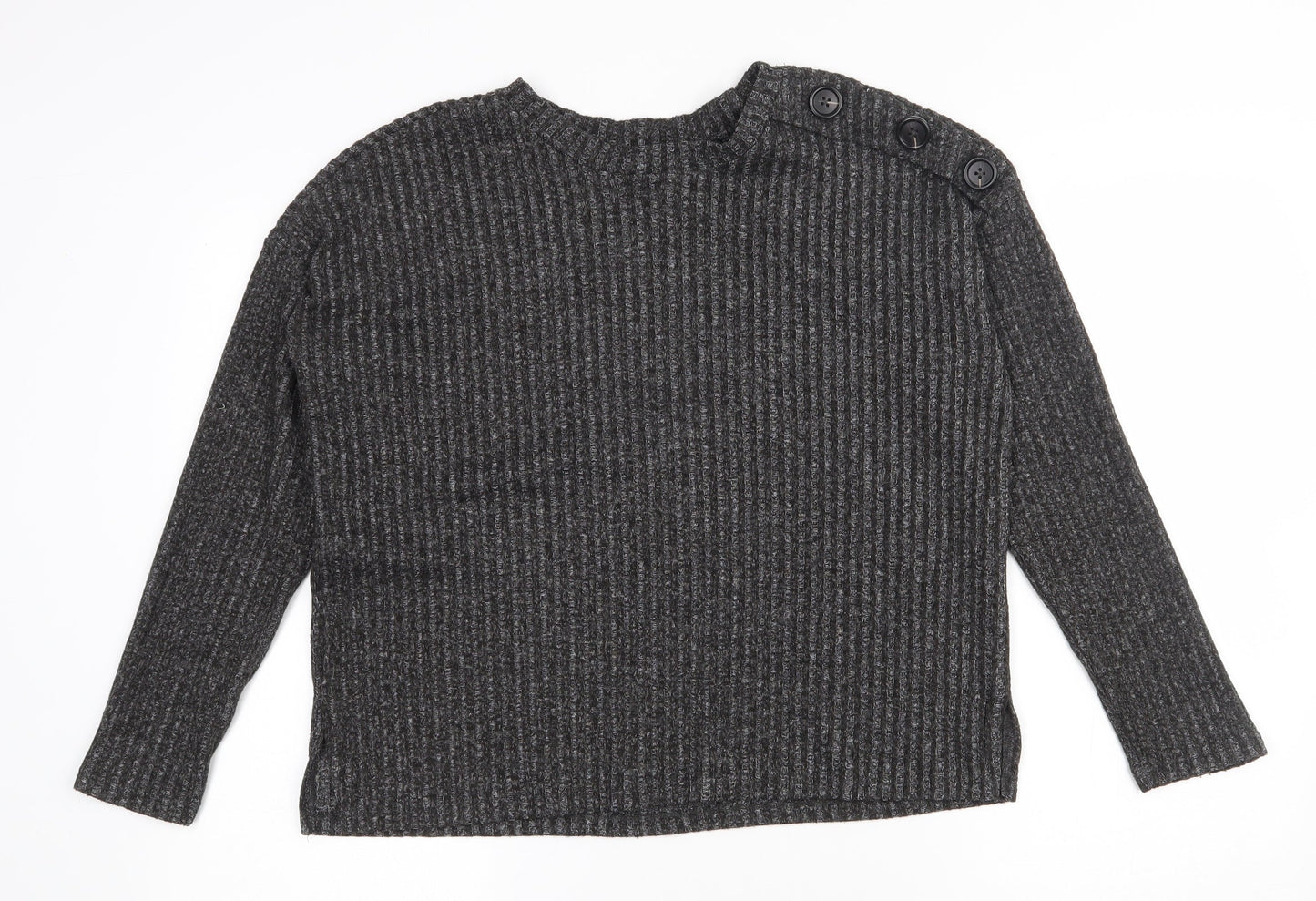 Primark Womens Grey Round Neck  Polyester Pullover Jumper Size 8