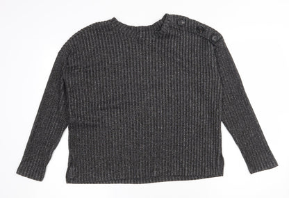 Primark Womens Grey Round Neck  Polyester Pullover Jumper Size 8