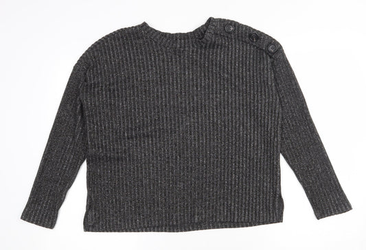 Primark Womens Grey Round Neck  Polyester Pullover Jumper Size 8