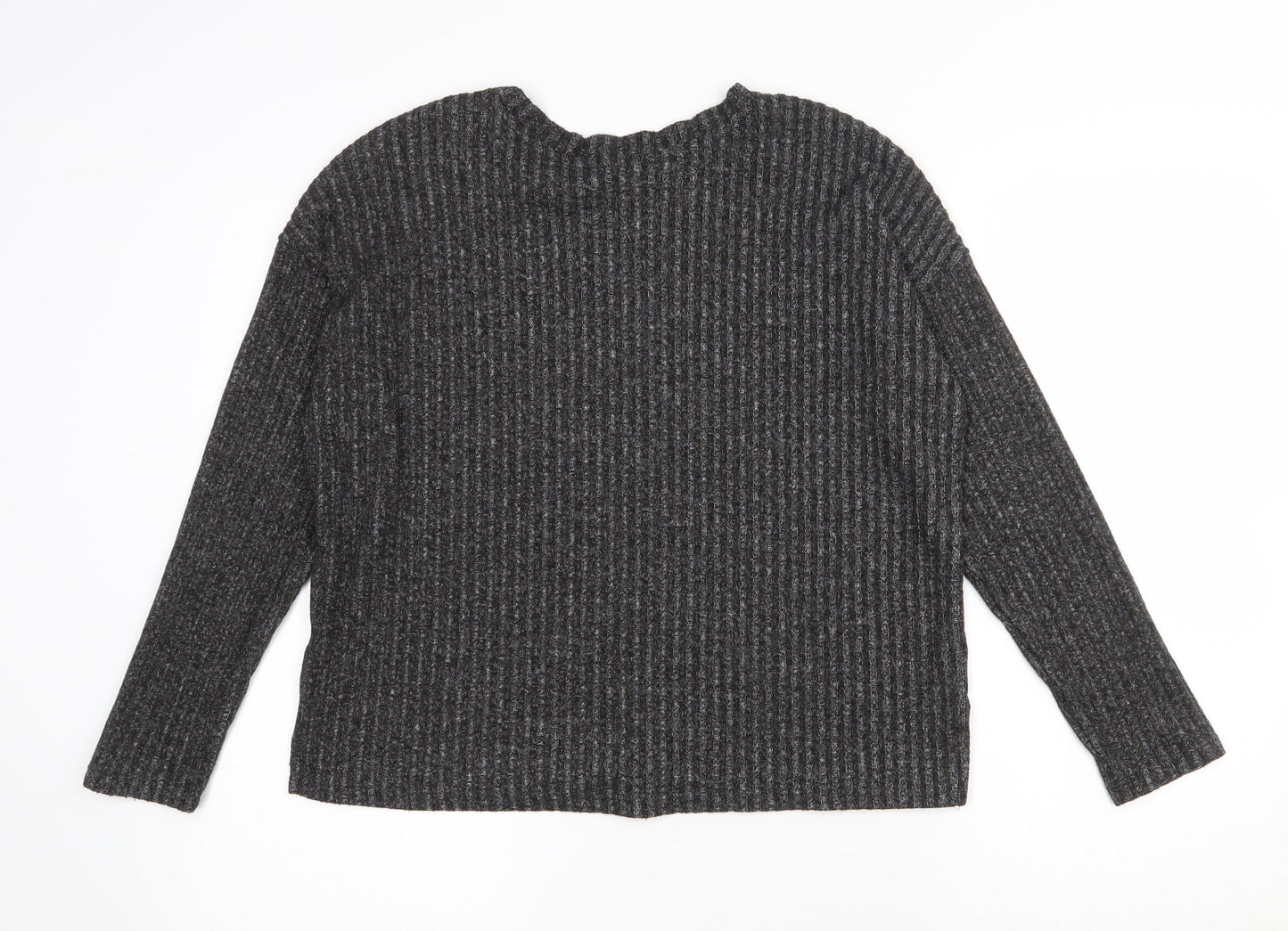 Primark Womens Grey Round Neck  Polyester Pullover Jumper Size 8