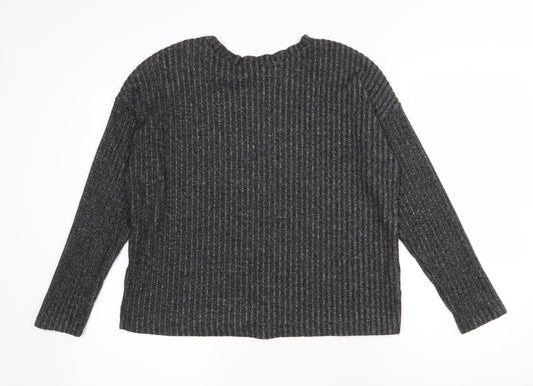 Primark Womens Grey Round Neck  Polyester Pullover Jumper Size 8