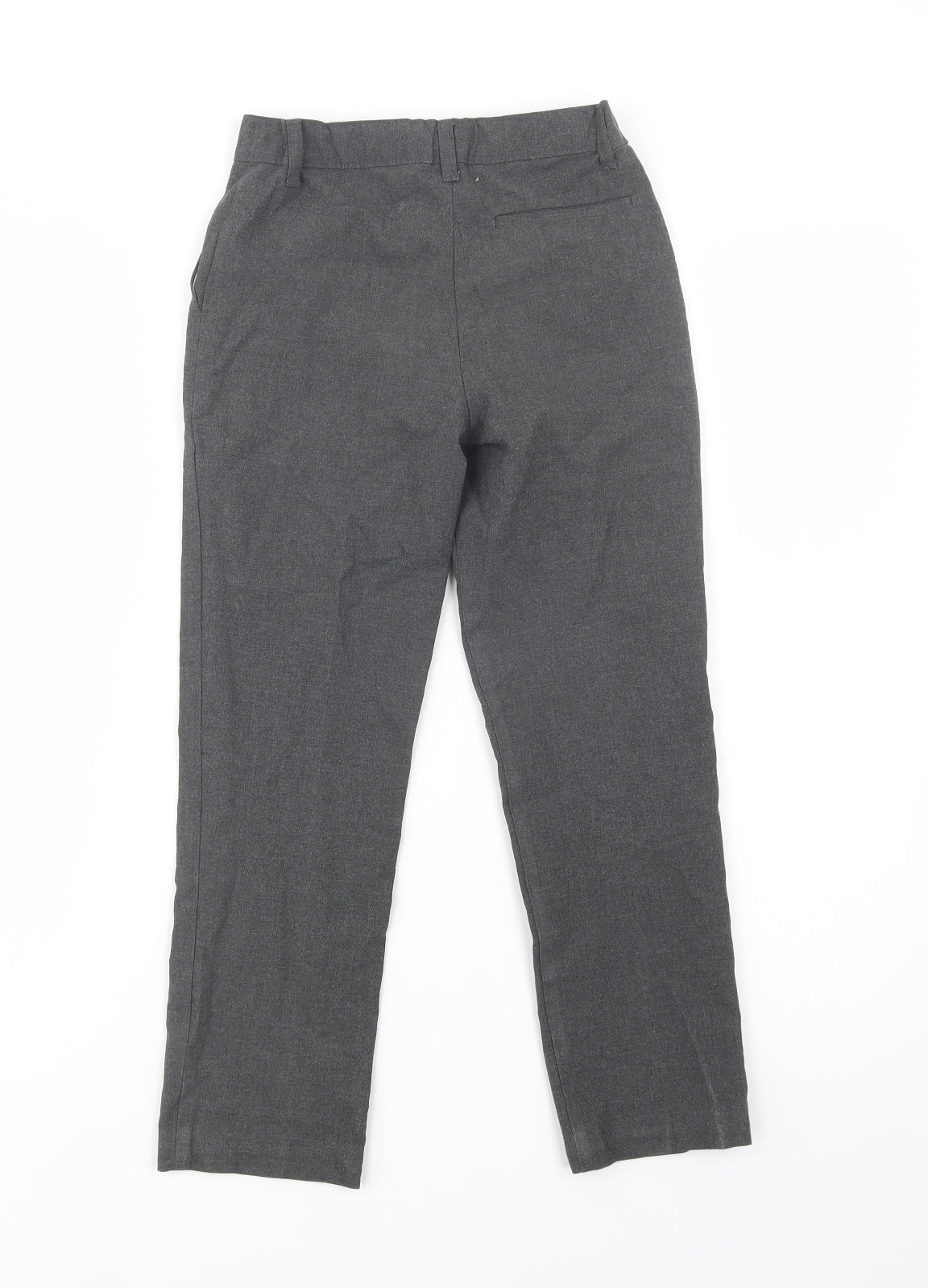 Marks and Spencer Boys Grey  Polyester Dress Pants Trousers Size 8-9 Years  Regular Button - School Wear