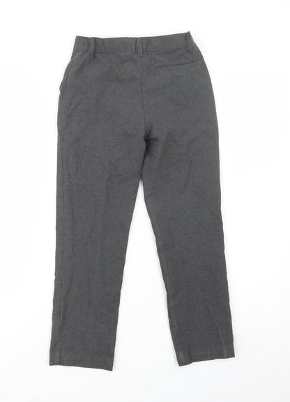 Marks and Spencer Boys Grey  Polyester Dress Pants Trousers Size 8-9 Years  Regular Button - School Wear