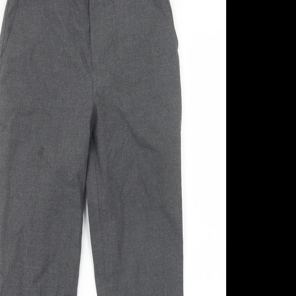 Marks and Spencer Boys Grey  Polyester Dress Pants Trousers Size 8-9 Years  Regular Button - School Wear