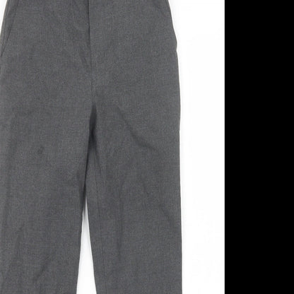 Marks and Spencer Boys Grey  Polyester Dress Pants Trousers Size 8-9 Years  Regular Button - School Wear