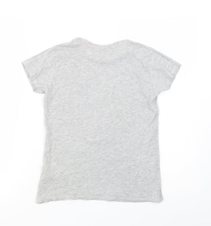 Pep & Co Girls Grey  Cotton Pullover T-Shirt Size 10-11 Years Crew Neck Pullover - Queen of Sass
