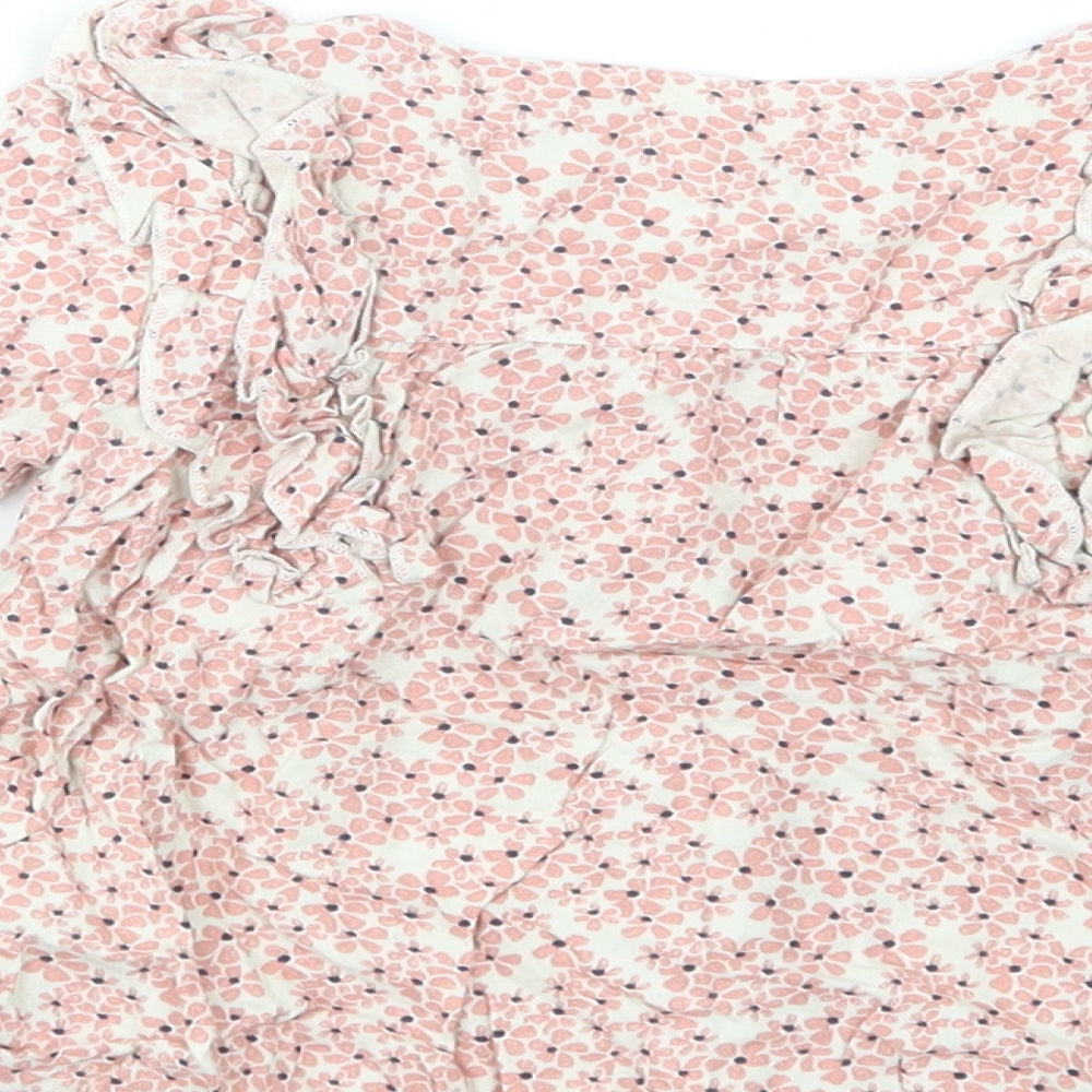 Brand and care label for Marks Baby Pink Floral Viscose Basic Button-Up, size 18-24, Months Round Neck Button