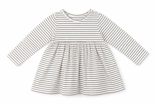 Marks and Spencer Baby White Striped Cotton Fit & Flare  Size 12-18 Months  Crew Neck Pullover