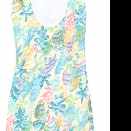 Quiz Womens Multicoloured Floral Polyester Bodycon  Size 8  Scoop Neck Pullover