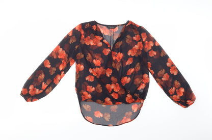 Womens UK Size 8 Dorothy Perkins Black Basic Blouse
