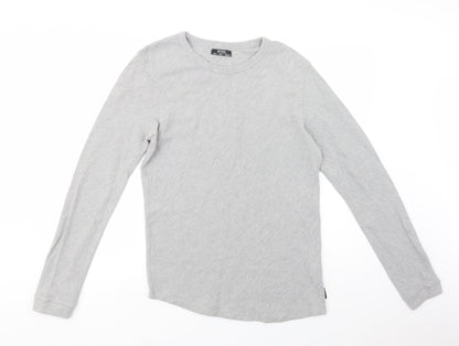Mens UK Size L Bershka Grey Pullover Sweatshirt