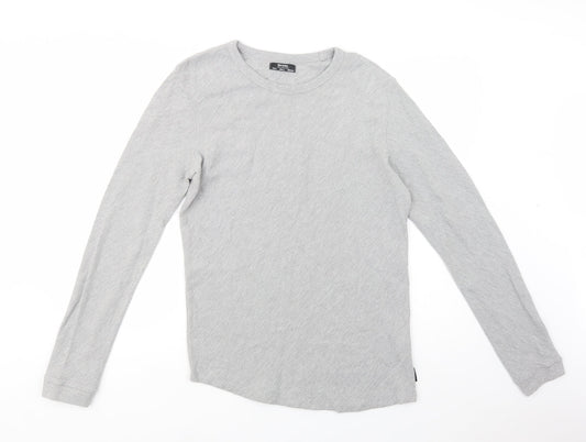 Mens UK Size L Bershka Grey Pullover Sweatshirt
