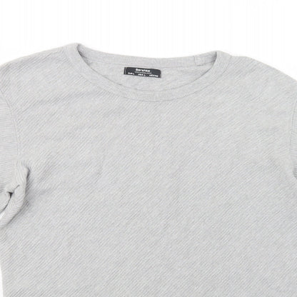 Mens UK Size L Bershka Grey Pullover Sweatshirt