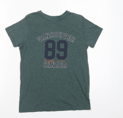 Primark Girls Green  Cotton Pullover T-Shirt Size 9-10 Years Crew Neck Pullover - Canada