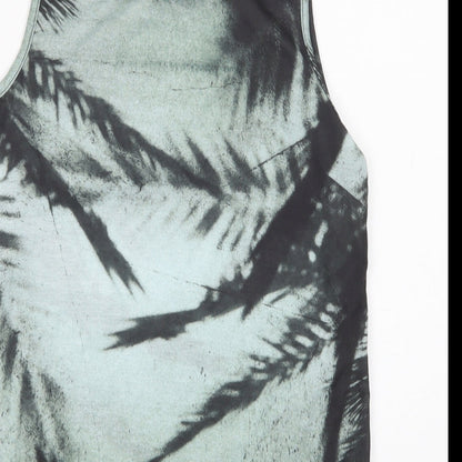 Primark Girls Green Floral Polyester Pullover Tank Size 10-11 Years Crew Neck Pullover - Palm Trees