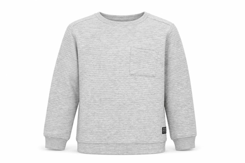 Front view of Primark boys’ grey polyester pullover sweatshirt, size 9-10, years pullover