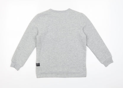 Back view of Primark boys’ grey polyester pullover sweatshirt, size 9-10, years pullover