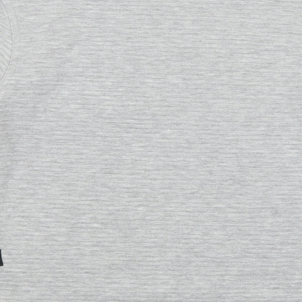 Brand and care label for Primark boys’ grey polyester pullover sweatshirt, size 9-10, years pullover